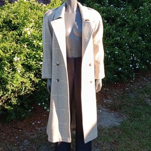 Brittany Originals Ladies Vintage Windowpane Full Length Luxury Coat (USA)